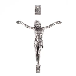 Korpus Pana Jezusa na krzyż metalowy + napis 12 cm JB